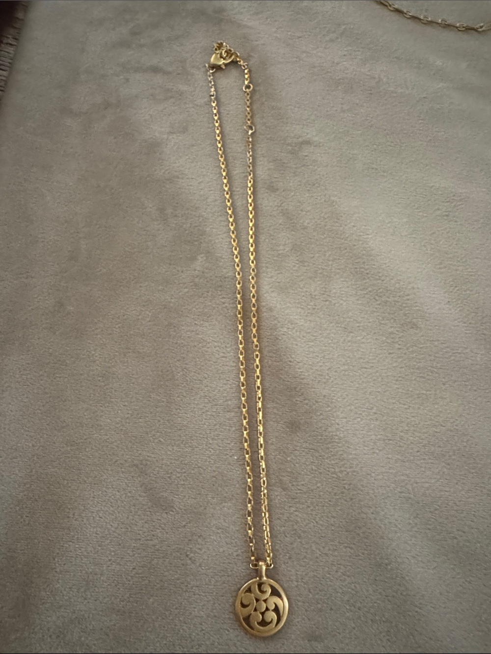 Brighton Gold-tone Swirl Filigree Pendant Necklace